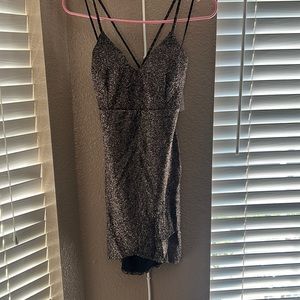 Mini sparkle dress with straps